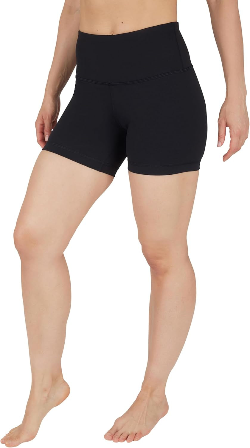 High Waisted Running Yoga Shorts Tummy Control 5” Workout Biker Shorts for Women 2 Pack
