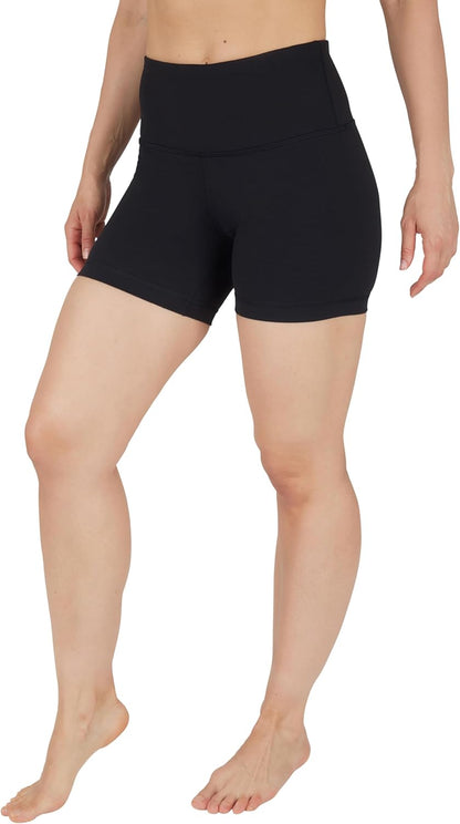 High Waisted Running Yoga Shorts Tummy Control 5” Workout Biker Shorts for Women 2 Pack