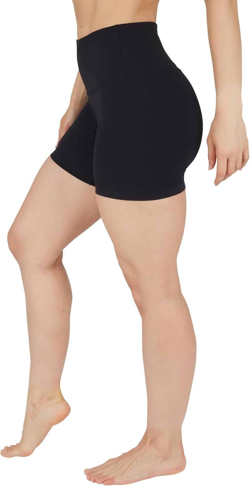 High Waisted Running Yoga Shorts Tummy Control 5” Workout Biker Shorts for Women 2 Pack